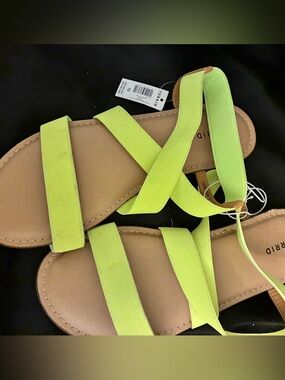 torrid Neon Lime Stretch-Strap Sandals
